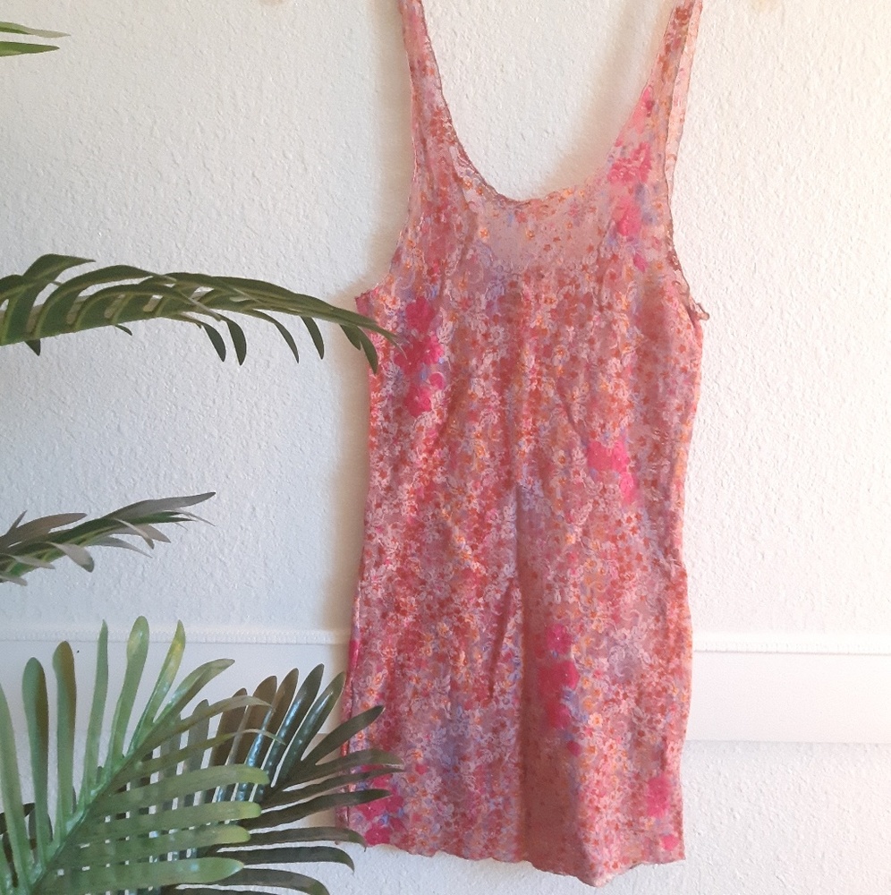 INTIMATELY FREE PEOPLE floral lace tank NWOT